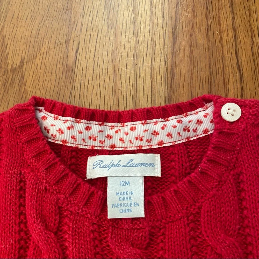 Ralph Lauren Vibrant Red Knit Peplum Sweater